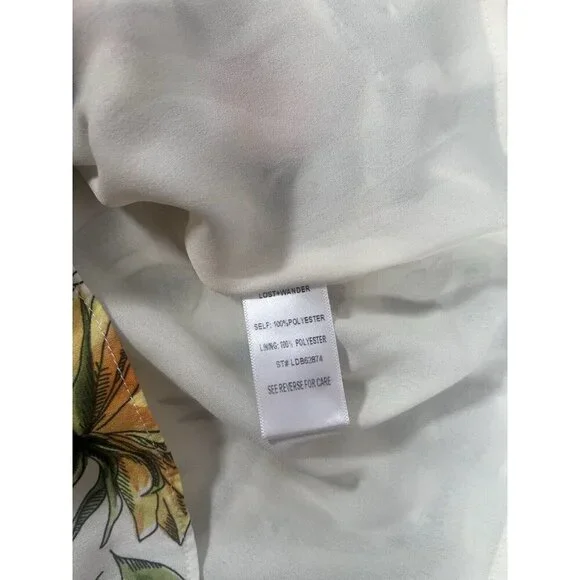 LOST + WANDER Limonada Citrus Print Ruffle Mini Dress Medium - Picture 5 of 9